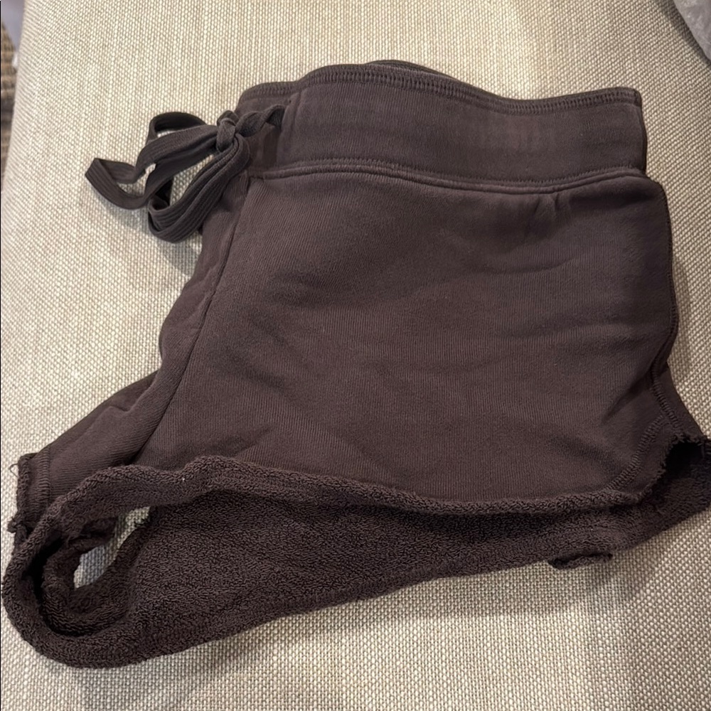 Women's skims brown French terry cotton shorts, size M